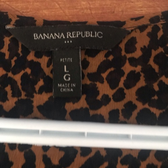 Navy leopard print sheer top - Picture 2 of 3